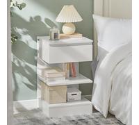SoBuy FBT49 mesa auxiliar mesita de noche cómoda con 1 cajón y 3 estantes BHT aprox. : 39x65x39cm Gris