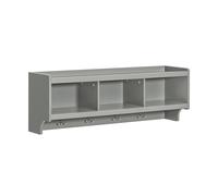 SoBuy FHK28-HG Perchero de Pared Estantería de Pared con 4 Ganchos Gris 100 x 25 x 35 cm ES