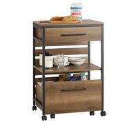 SoBuy Carrito Auxiliar de Cocina FKW118-PF con 2 cajones, estante y encimera 60x45x90 cm