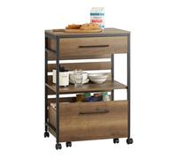 SoBuy Carrito Auxiliar de Cocina FKW118-PF con 2 cajones, estante y encimera 60x45x90 cm