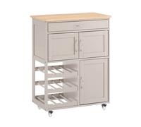 SoBuy FKW45-KA Carrito de Cocina Auxiliar con Cajón Khaki 67x38x86 cm Moderno