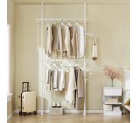 SoBuy FRG109-II Soporte telescópico para vestidos, armario abierto ajustable y robusto para perchero de dormitorio Negro