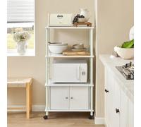 SoBuy FRG12-W Estante para carrito de cocina con estante de cocina enrollable BLANCO