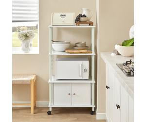 SoBuy FRG12-W Estante para carrito de cocina con estante de cocina enrollable BLANCO