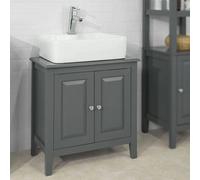 SoBuy FRG202-DG lavabo bajo armario baño tocador bajo armario mueble de baño gris oscuro BHT aprox: 60x62x30cm BLANCO