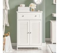 SoBuy FRG238 Cómoda de baño con un cajón y puertas, cómoda Armario de baño Muebles de baño Aparador Armario de pasillo Gris oscuro