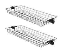 SoBuy FRG34-P02 juego de cestas de almacenamiento para vestidos, cestas de soporte para sistema de armario telescópico de Metal Negro