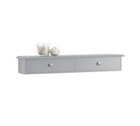 SoBuy FRG43 Armario de pared para baño, colgador de armario sin materia, estante de pared, armario de pared con 2 cajones, armario colgante BHT aproximadamente 64x10x15cm BLANCO