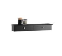 SoBuy FRG43 Estante de Pared Perchero Armario Suspendido Estantería para Trasteros con Dos/Tres Cajones FRG43 ES Black Small