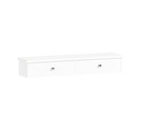 SoBuy FRG43 Estante de Pared Perchero Armario Suspendido Estantería para Trasteros con Dos/Tres Cajones FRG43 ES White Small