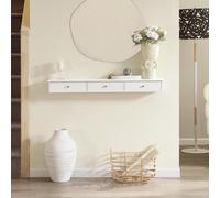 SoBuy FRG43-L-W Estante Flotante con 3 Cajones - Baldas Pared, Estantería Moderna para Entrada, Sala y Dormitorio - Blanco 94x15x10cm BLANCO