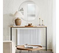 SoBuy FSB19-L-E Mesa consola estrecha pasillo - Consola para salón, sideboard metal vintage, diseño robusto - Ideal para muebles recibidor, oficina - 120x80x20cm Natural & Negro