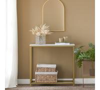 SoBuy FSB29-G Mesa de Entrada Recibidor Mesa de Consola 80 x 75 x 30 cm con Forma Rectangular Oro