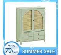 SoBuy FSB72-GR Armario para zapatos, mueble de cocina, aparador con puertas con diseño de celosía, armario, mueble de almacenamiento, cómoda, color verde verde