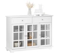 SoBuy FSB77-W: Armario de cocina, isla de cocina, aparador, mueble auxiliar, barra, mesa de comedor, buffet. Blanco. Dimensiones: 119 x 90 x 40 cm (ancho x alto x profundidad)