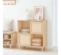 SoBuy FSB87-N: Mueble aparador con puertas correderas, cómoda, armario, mueble de cocina, mueble de entrada, mueble auxiliar, mueble bajo, mueble de televisión, color natural