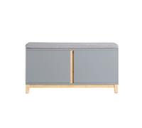 SoBuy FSR117-HG Banco Zapatero de Entrada Banco de Almacenamiento con 2 Puertas 90 x 34 x 47 cm Gris ES