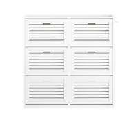 SoBuy FSR145-W Zapatero con 6 Solapas y 2 Ganchos Zapatero Estrecho Organizador Armario de Entrada 115 x 30 x 112 cm Blanco ES