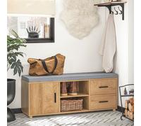 SoBuy FSR148-N: Zapatero, banco para zapatos, estante para zapatos, caja para zapatos, banco con espacio de almacenamiento, estante para zapatos, banco para pasillo, diseño estrecho, color natural, di