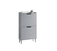 SoBuy Zapatero Estrecho con 2 Solapas Mueble Zapatero Entrada Recibidor, Armario Zapateros Estrecho de Madera para Pasillo Estrecho y Entrada, 50x19x91cm, Gris，FSR151-HG