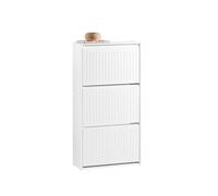 SoBuy Zapatero Estrecho con 3 Solapas Organizador para Zapatos de Entrada Blanco 61 x 26 x 120 cm FSR165-H-W ES