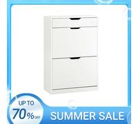SoBuy FSR180-W Zapatero para camión volquete de 4 aletas con 8 superficies de almacenamiento Blanco BHT aprox. 60x90x30cm BLANCO
