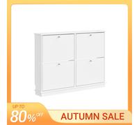 SoBuy Zapatero Entrada Recibidor - Diseño Ultra Estrecho 18cm, Apto para Zapatos EU 47, Zapatero Madera para Entradas, Pasillos y Apartamentos Pequeños - 105×18×78cm - FSR216-W