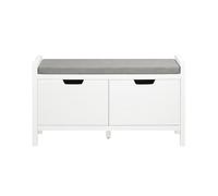 SoBuy FSR63-II-W Zapatero Banco con 2 Puertas Blanco