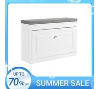 SoBuy Banco zapatero FSR82-L-SCH con cajón, asiento y almacenaje compacto 60x24x51 cm - Negro