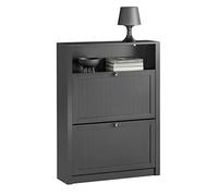 SoBuy FSR87-SCH Zapatero Estrecho Organizador para Zapatos con 2 Puertas Abatibles 80 x 24 x 110 cm Negro ES