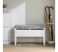 SoBuy FSR88-W Banco con espacio de almacenamiento Banco para zapatos con 2 cajones Banco para cama con asiento Banco para vestidor Capacidad de carga 150 kg Blanco BLANCO