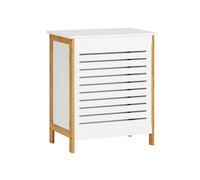 SoBuy FSS66-WN Cesto para la colada, coletor de ropa, cubo para la colada con tapa, blanco natural BLANCO