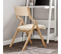 SoBuy FST40 silla plegable silla de comedor silla de cocina con asiento y respaldo tapizados Nature