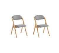 SoBuy FST92-Nx2 Lote de 2 Sillas Plegables de Madera con Asiento y Respaldo Tapizado Sillón para Cocina Oficina 47 x 57 x 79 cm ES