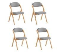 SoBuy FST92-Nx4 Lote de 4 Sillas Plegables de Madera con Asiento y Respaldo Tapizado Sillón para Cocina Oficina 47 x 57 x 79 cm ES
