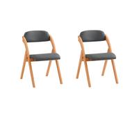 SoBuy FST92-SGx2 Lote de 2 Sillas Plegables de Madera con Asiento y Respaldo Tapizado Sillón para Cocina Oficina Gris Oscuro47 x 60 x 77 cm ES