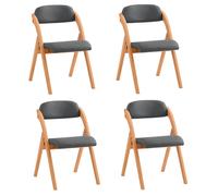 SoBuy FST92-SGx4 Lote de 4 Sillas Plegables de Madera con Asiento y Respaldo Tapizado Sillón para Cocina Oficina Gris Oscuro47 x 60 x 77 cm ES