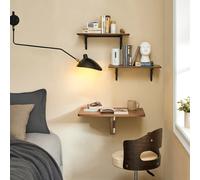 SoBuy FWT03 Mesa plegable de pared mesa de cocina muebles para niños mesa para ordenador portátil mesa de comedor escritorio marrón