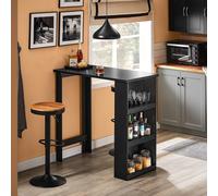 SoBuy FWT17-II-SCH: Mostrador de cocina, mesa de bar, mesas de comedor con 3 estantes, mesa alta para espacios pequeños, mesa alta tipo barra en color . Dimensiones aproximadas: 112 x 106 x 57 cm (anc