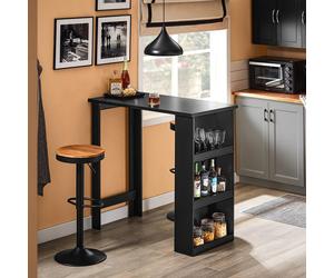 SoBuy FWT17-II-SCH: Mostrador de cocina, mesa de bar, mesas de comedor con 3 estantes, mesa alta para espacios pequeños, mesa alta tipo barra en color . Dimensiones aproximadas: 112 x 106 x 57 cm (anc