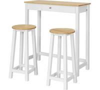 SoBuy FWT50-WN: Mesa de bar con 2 taburetes - Blanco