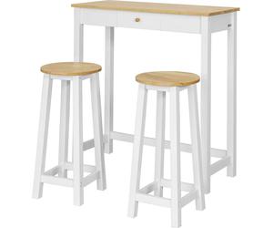 SoBuy FWT50-WN: Mesa de bar con 2 taburetes - Blanco