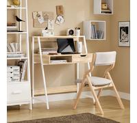 SoBuy FWT63-N Escritorio de oficina con estante y compartimento, mesa para ordenador, mesa de trabajo, mesa de oficina con cajón Nature