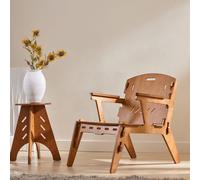 SoBuy HFST02-BR: Silla de cocina con reposabrazos, silla con respaldo, silla infantil, taburete. Altura del asiento: 35 cm. Color: marrón. Mueble para habitación infantil
