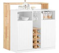 SoBuy: Isla central para la cocina, armario de cocina, estantería de cocina, mesa de trabajo para cocina, aparador, mesa auxiliar, mesa de pie con 2 puertas, soporte para copas de vino