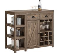 SoBuy: Isla de cocina, armario de cocina, mesa de trabajo para cocina, armario de almacenamiento, aparador con 3 estantes, 2 cajones, puerta, soporte para vasos y soporte para botellas