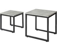 SoBuy, juego de 2 mesas auxiliares, juego de 2, mesa de centro, juego de mesas, color gris