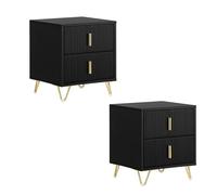 SoBuy Juego de 2 mesitas de Noche con 2 cajones, 40x40x47cm Dormitorio