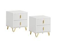 SoBuy Juego de 2 mesitas de Noche con 2 cajones, 40x40x47cm Dormitorio