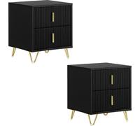 SoBuy, juego de 2 mesitas de noche con 2 cajones, mesa auxiliar para sofá, mesita de noche, mesita de noche, color , dimensiones aproximadas: 40 x 47 x 40 cm (FBT115-SCHx2)